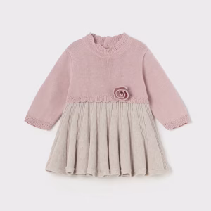 Vestido tricot plisado recién nacida