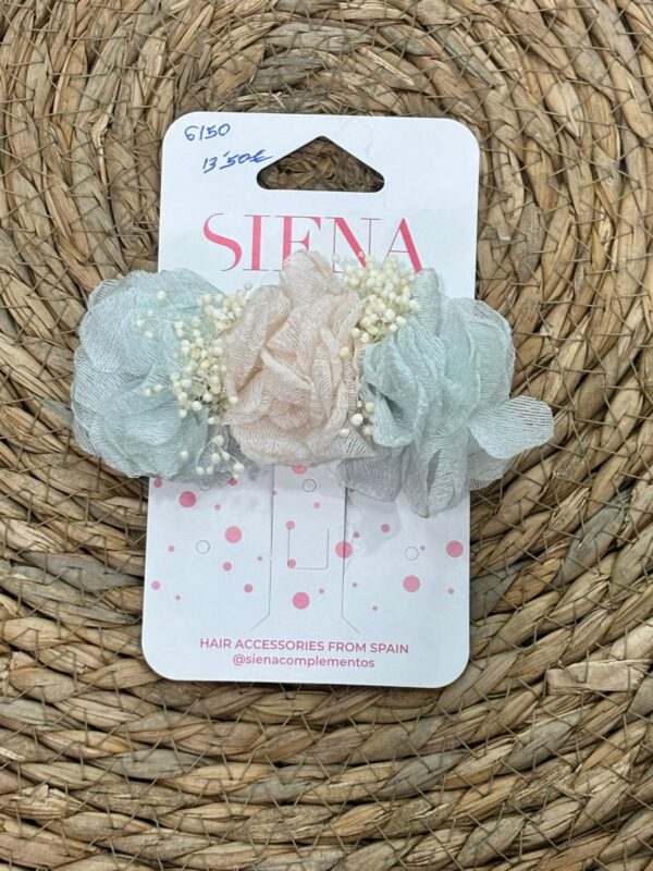 CLIP PICO-PATO CON TRES FLORES TUL Y GYPSO - Imagen 3