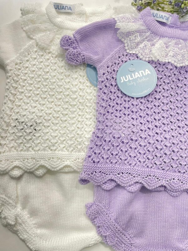 Conjunto braga punto calado