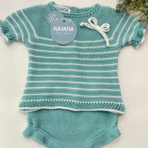 Conjunto braga punto rayado