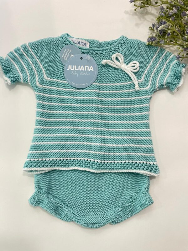 Conjunto braga punto rayado