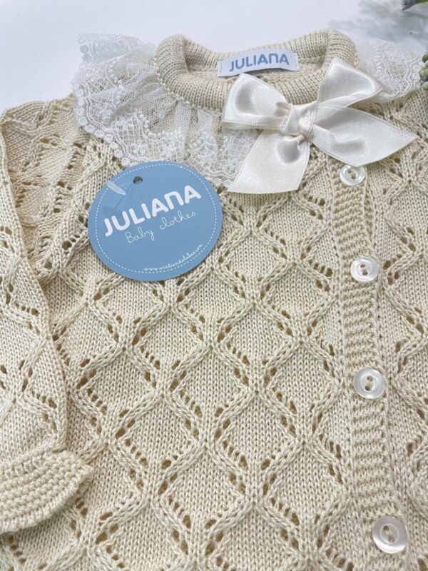 Conjunto 3p. calado rombo Crema - Imagen 3