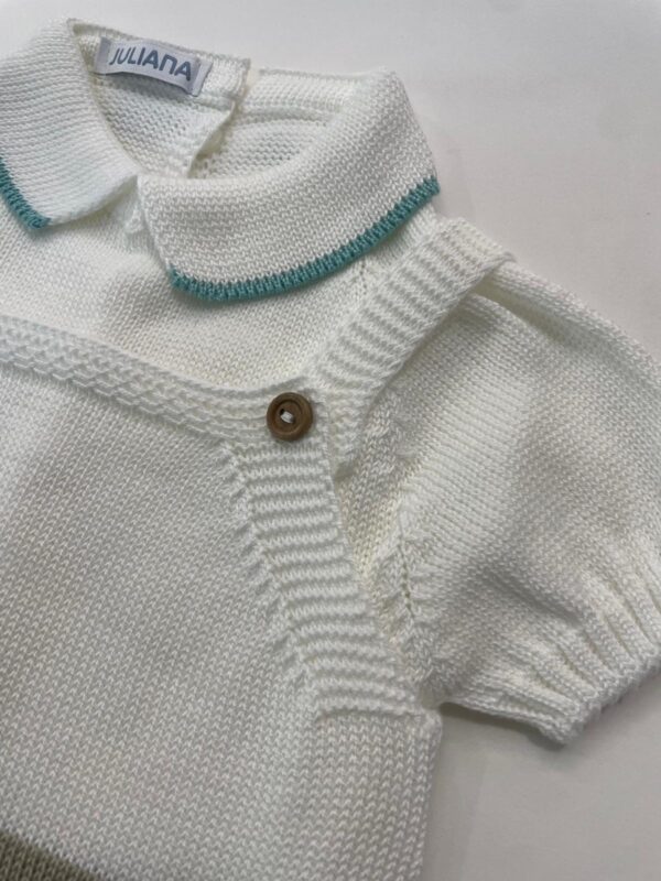 Peto punto rayado 3 colores lago/blanco/beig - Imagen 2