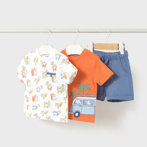 Conjunto punto 3 piezas print coral