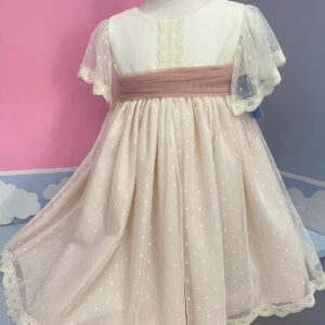 Vestido Julieta lazada de tul rosa empolvado