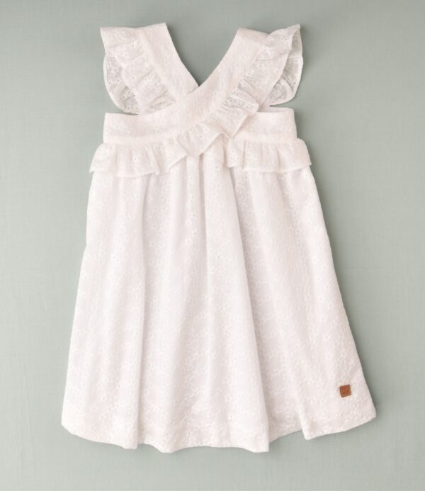 Vestido bordado niña blanco - Imagen 2