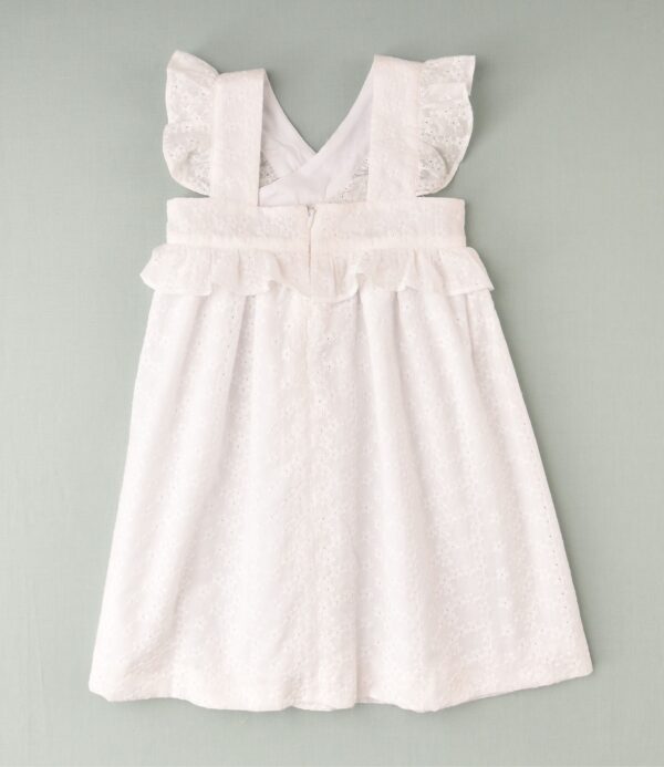 Vestido bordado niña blanco - Imagen 3