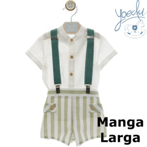 Conjunto manga larga con tirantes