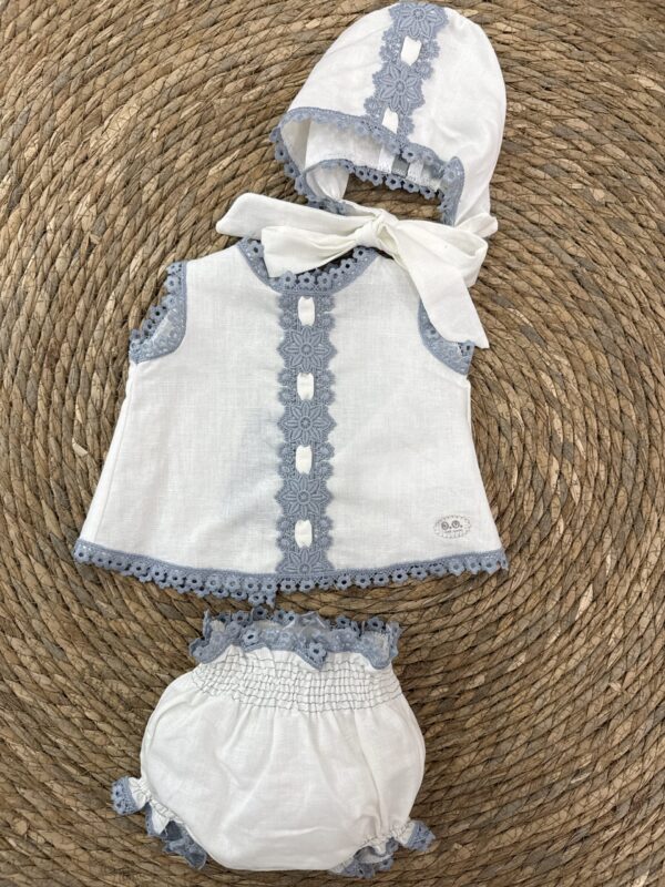 Chambrita lino bebé 3 piezas - Imagen 2