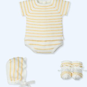 Conjunto 3 piezas corto culotte con capota canesú