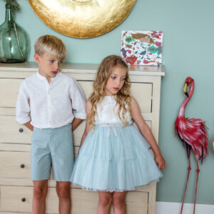 Traje niño bermuda y camisa manga larga