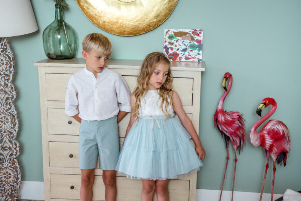 Traje niño bermuda y camisa manga larga