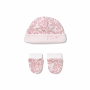 Conjunto de bebé gorro y manoplas