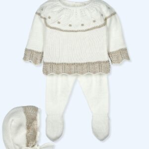 Conjunto 3 piezas con gorro Canesú con bliss glossy