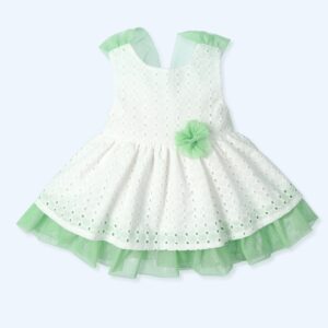 Vestido bordado con tirantes y lazo espalda tul Pera