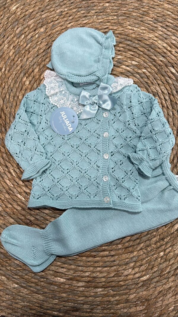 Conjunto 3p. calado rombo Crema - Imagen 4