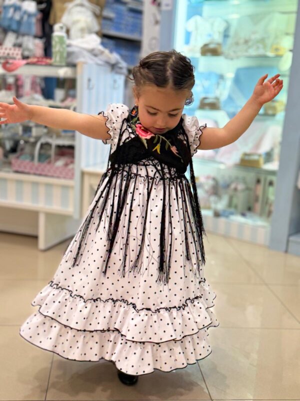 Traje flamenca niña mangas farol - Imagen 7