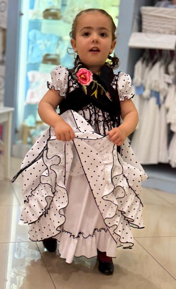 Traje flamenca niña mangas farol - Imagen 6