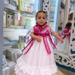 Traje flamenca niña mangas farol  perforado