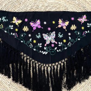 Mantoncillo fleco corto mariposas
