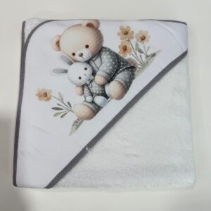 Capa baño oso 80x80 cm 100% Algodón
