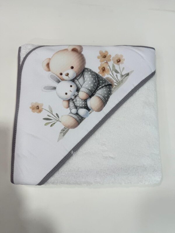 Capa baño oso 80x80 cm 100% Algodón