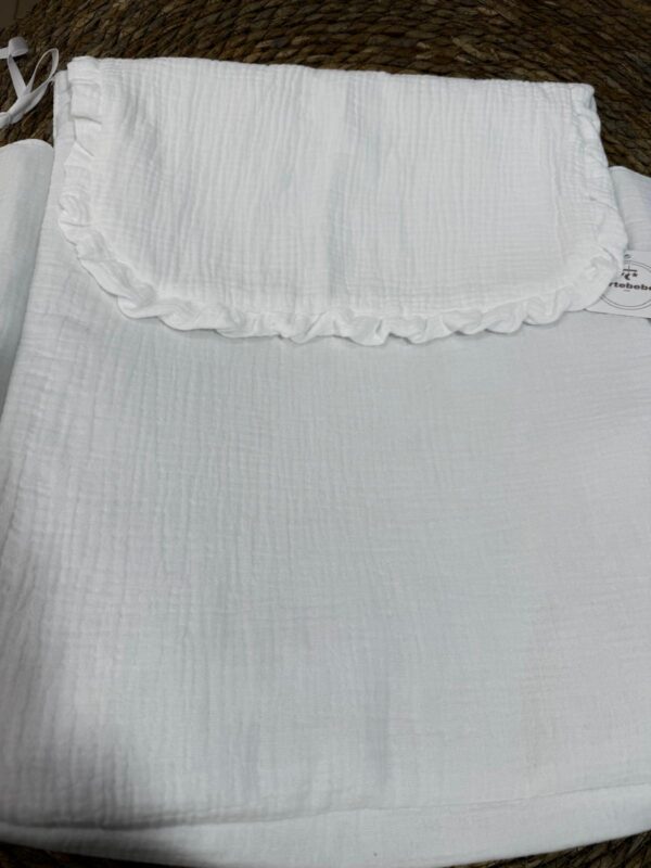 Colcha coche muselina blanca