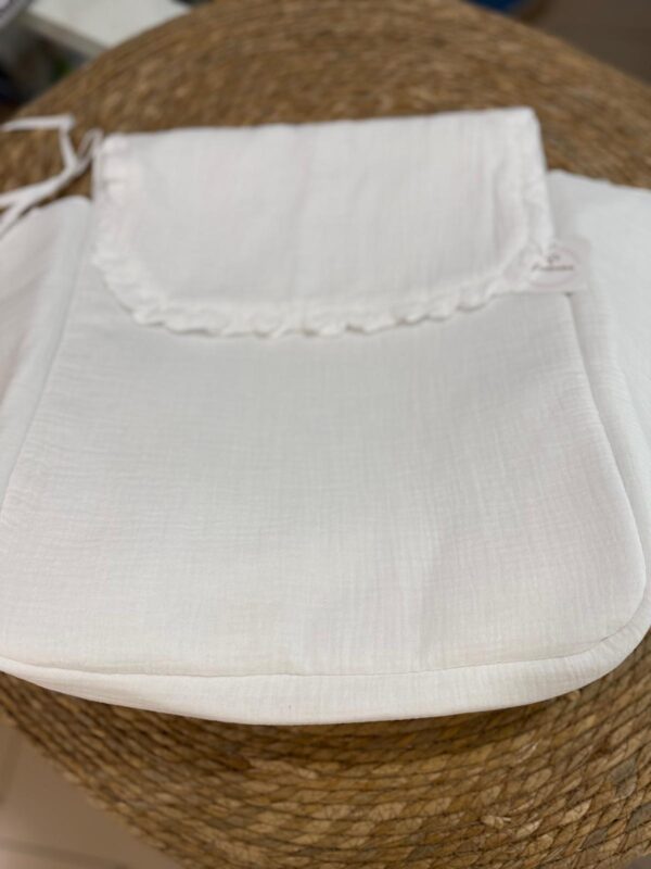 Colcha coche muselina blanca - Imagen 3