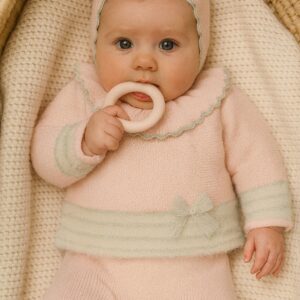 Traje 3P Canesú LUX hilatura especial "FEATHER NATURAL"