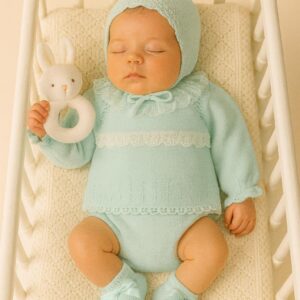 Traje 4P Canesú, puntilla, capoto y patucos "SPECIAL MUSELINA"