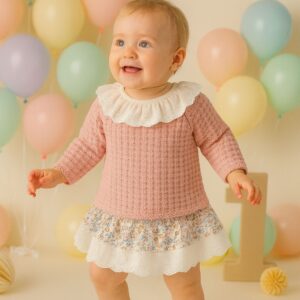 Jubon + Culotte falda con tira bordada "FLEUR VINTAGE