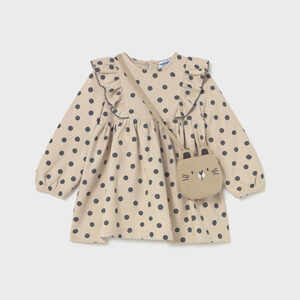Vestido estampado con bolso bebé