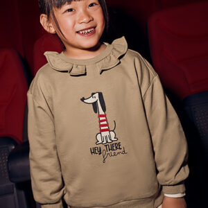 Sudadera cuello volante niña