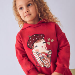 Vestido felpa capucha niña