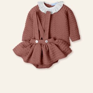 Jersey y culotte faldita punto cuello plumeti "LIBERTY PASTEL"