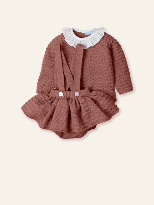 Jersey y culotte faldita punto cuello plumeti "LIBERTY PASTEL"