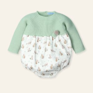 Pelele Punto y tejido estampado conejitos "CONEJITOS AMBROSIA"