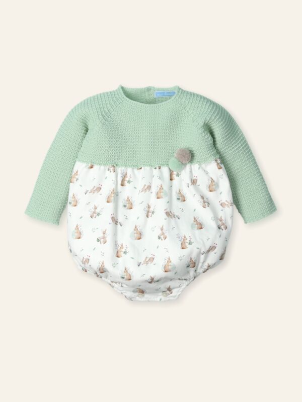 Pelele Punto y tejido estampado conejitos "CONEJITOS AMBROSIA"