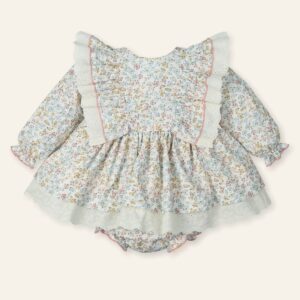Jesusin + culotte florecitas y tira bordada "FLEUR VINTAGE"