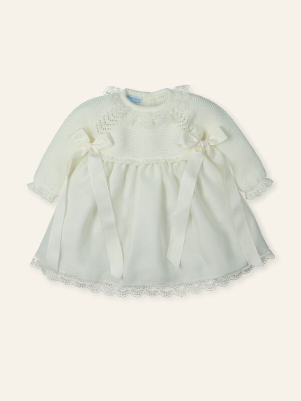 Vestido punto y muselina con bolillo "SPECIAL MUSELINA - Imagen 3