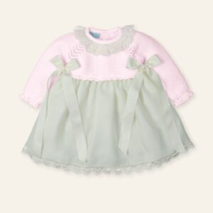 Vestido punto y muselina con bolillo "SPECIAL MUSELINA