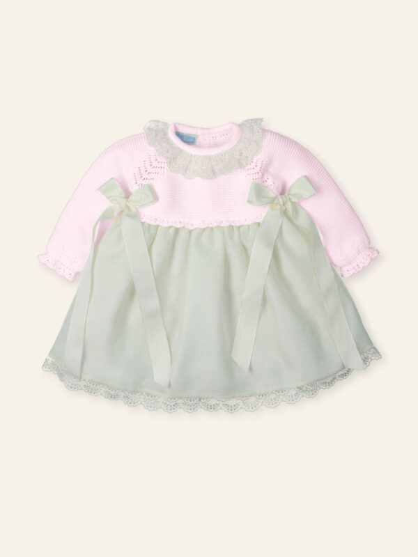 Vestido punto y muselina con bolillo "SPECIAL MUSELINA