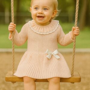 Vestido Punto con cuello volante "SUEÑO EMPOLVADO