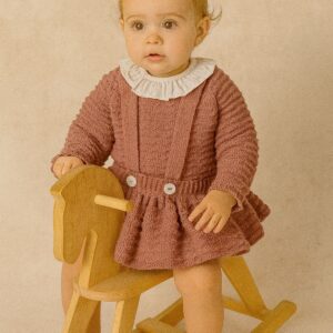 Jersey y culotte faldita punto cuello plumeti "LIBERTY PASTEL"