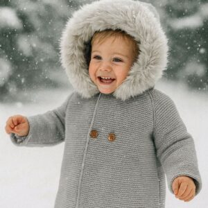 Abrigo punto unisexpunto doble tira pelo artificial