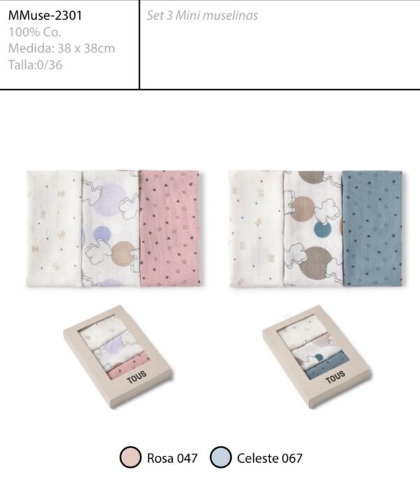 Set 3 mini muselinas TOUS