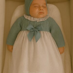 Faldon Plumeti Cuerpo Trenzas, Verde Agua