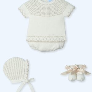 Traje 4p corto Canesu culotte punto gorro y patucos DOTS BLISS