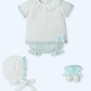 Traje 4 Piezas M/C corto culotte, patucos y capota MYKONOS