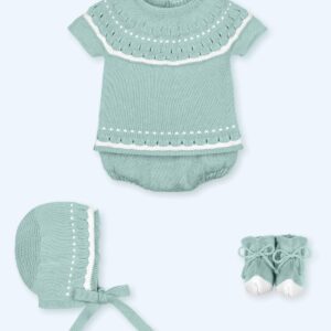 Traje 4P Corto M/C, culotte de punto, capota y patucos SAF RETRO